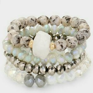 Natural stone and glass bead bracelets